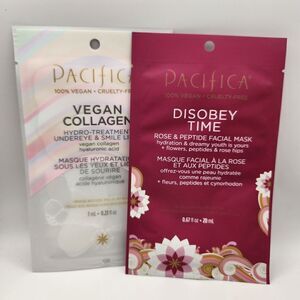 Pacifica Sheet Face Mask Vegan Collagen Spot Masks & Disobey Time Full Face Mask